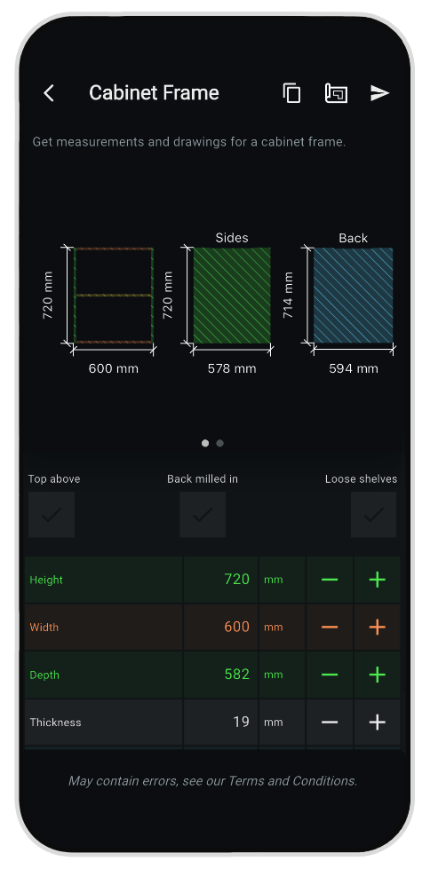 Cabinet Frame mobile app