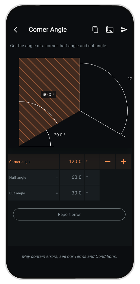 Corner Angle mobile app