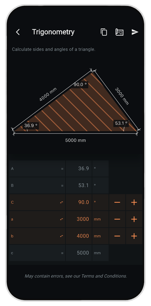 Trigonometry mobile app