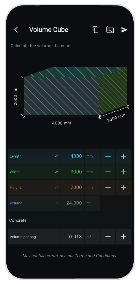 Volume Cube mobile app